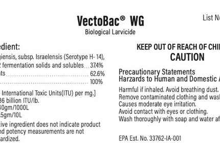 VectoBac WG Larvicide 50g (Fungus Gnats)