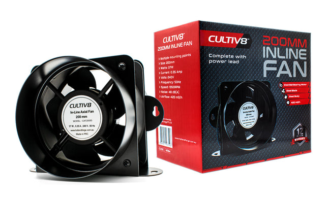 Cultiv8 In-line Axial Fan 200mm