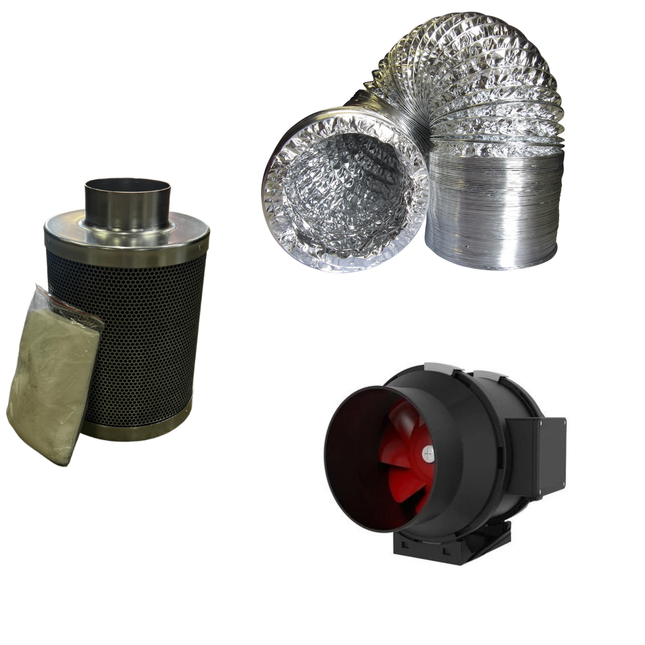 100mm Carbon Filter Kit w/ Inline Fan