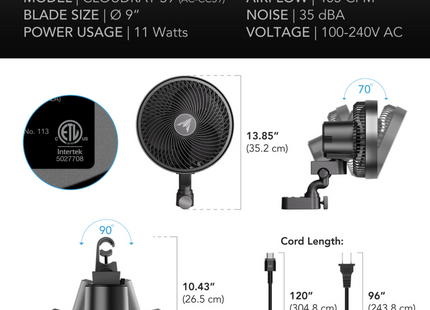 AC Infinity S9 Clip Fan