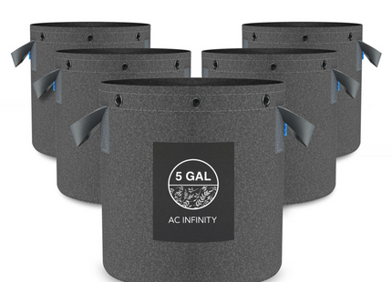 AC Infinity Heavy Duty Fabric Pots 5 Gallon 5 Pack