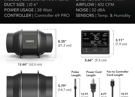 AC Infinity 150mm Cloudline T-6 Fan