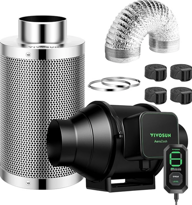 VivoSun AeroZesh S4 100mm Fan+Filter+Duct Combo