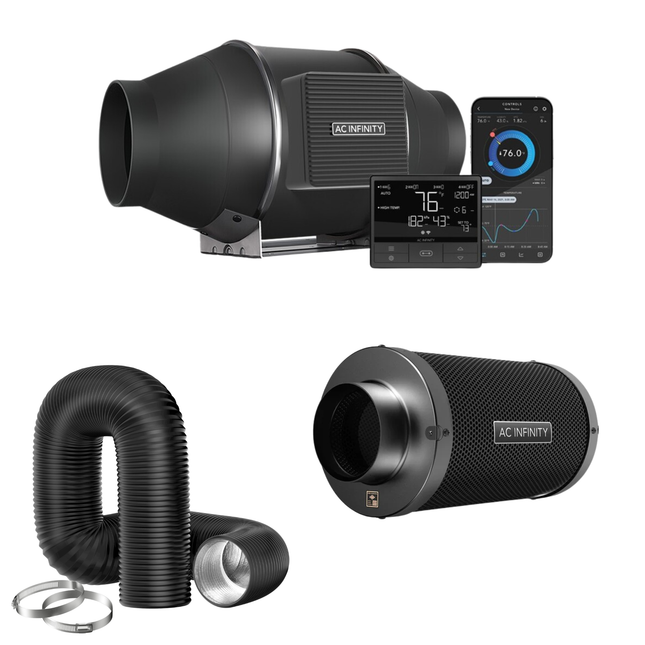 AC Infinity T4 100mm Fan + Filter + Duct kit