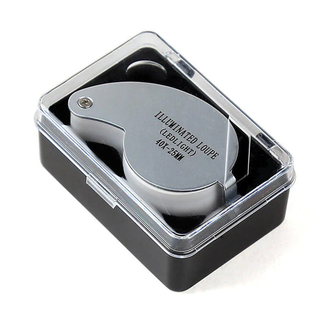 Mini 40X Jewellers 25mm Loupe w/ LED Lights
