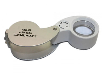 Mini 40X Jewellers 25mm Loupe w/ LED Lights